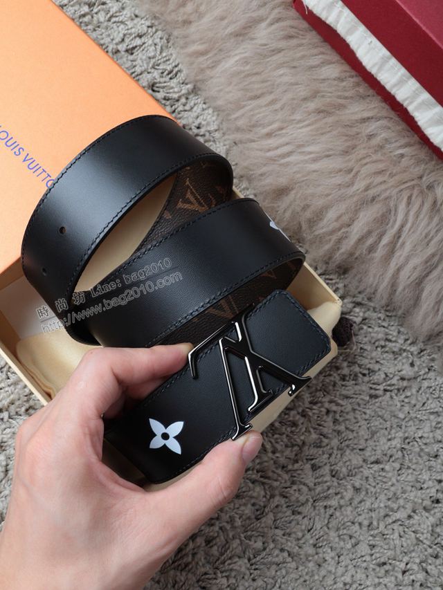 LV皮帶 經典 Damier帆布與Damier Infini牛皮 路易威登男士雙面腰帶  xfp2104